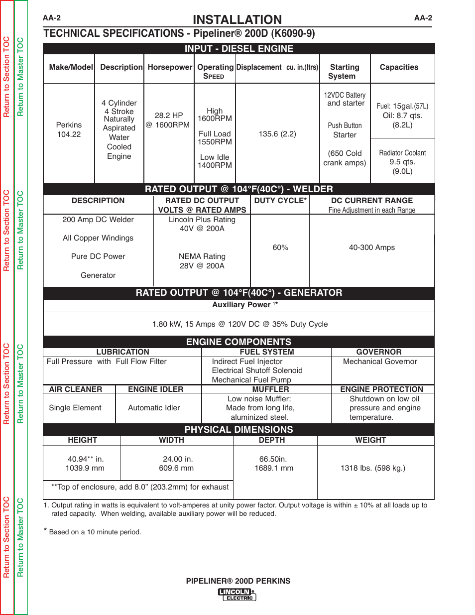 Installation | Lincoln Electric PIPELINER 200 User Manual | Page 26 / 145