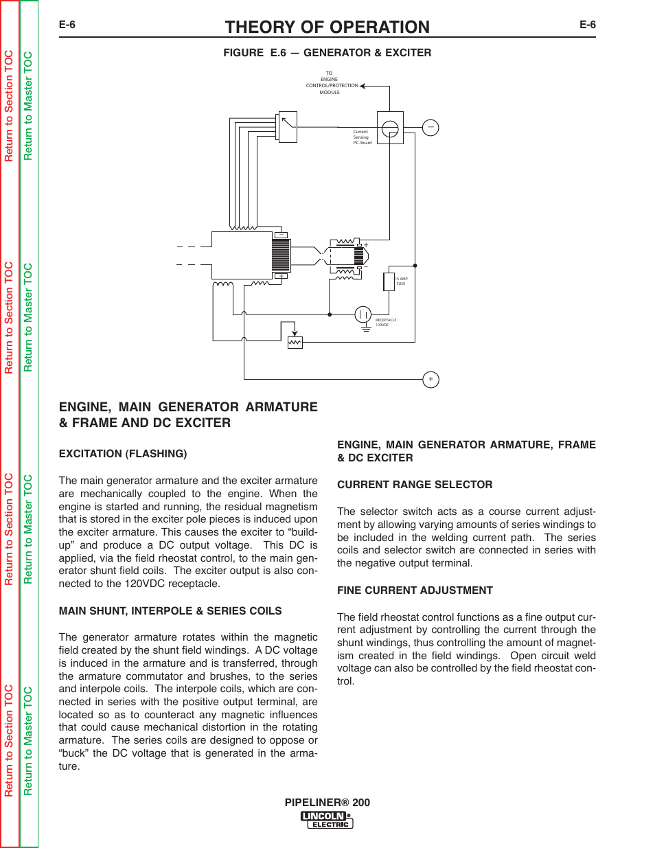Theory of operation, E-6 pipeliner® 200 | Lincoln Electric PIPELINER 200 User Manual | Page 68 / 145