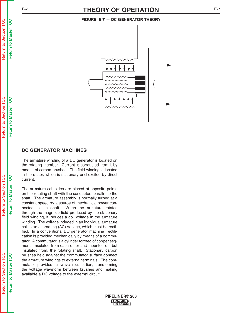Theory of operation, Dc generator machines | Lincoln Electric PIPELINER 200 User Manual | Page 69 / 145