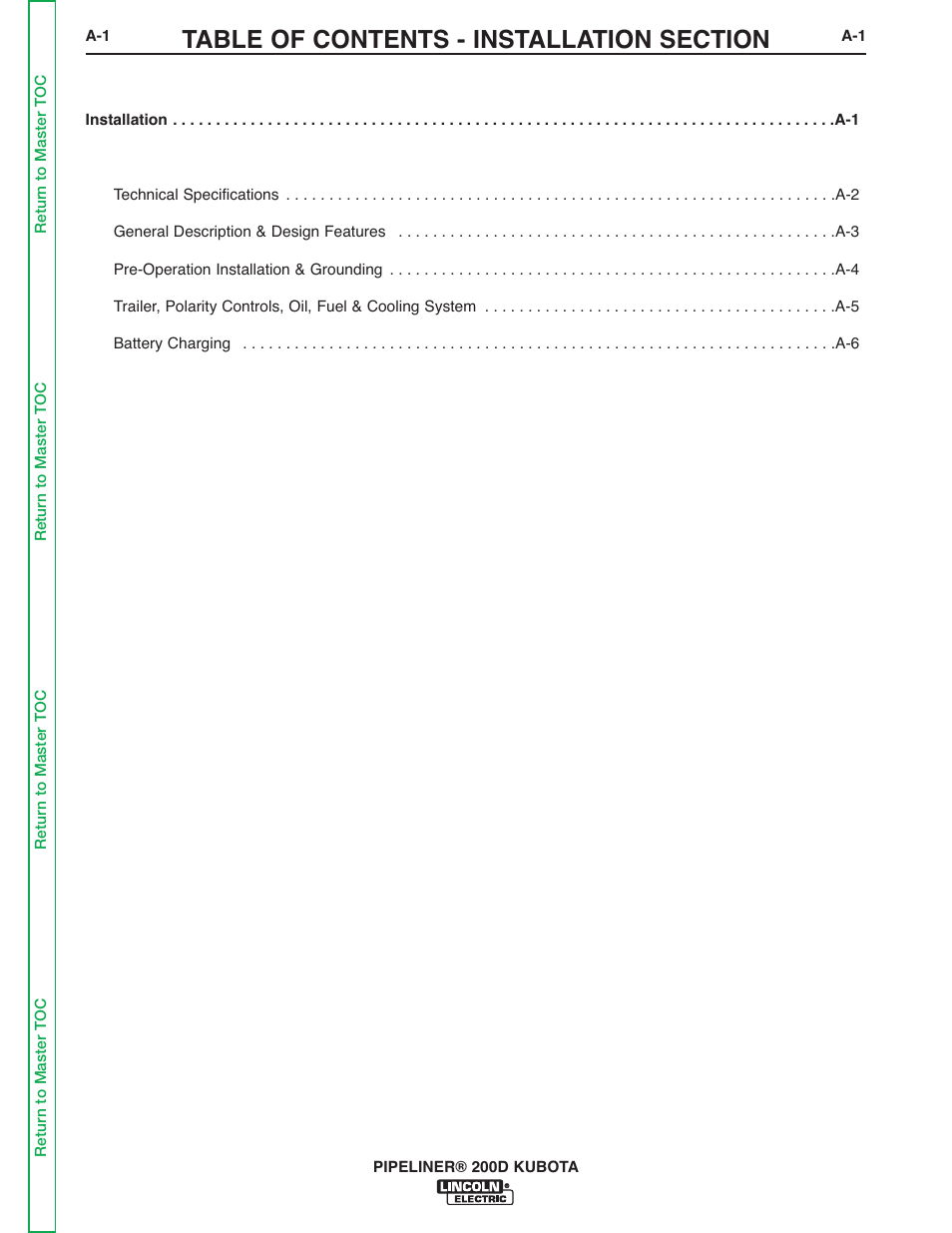 Lincoln Electric PIPELINER 200 User Manual | Page 7 / 145