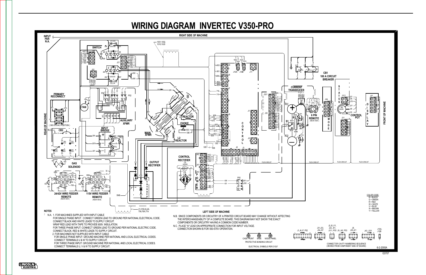 Wiring diagram invertec v350-pro, Electrical diagrams, Wiring diagram - invertec v350-pro | V350-pro | Lincoln Electric INVERTEC V350-PRO SVM152-A User Manual | Page 134 / 155