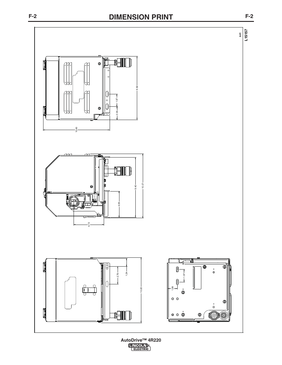 Dimension print, Autodrive™ 4r220 | Lincoln Electric AUTODRIVE 4R220 User Manual | Page 26 / 30