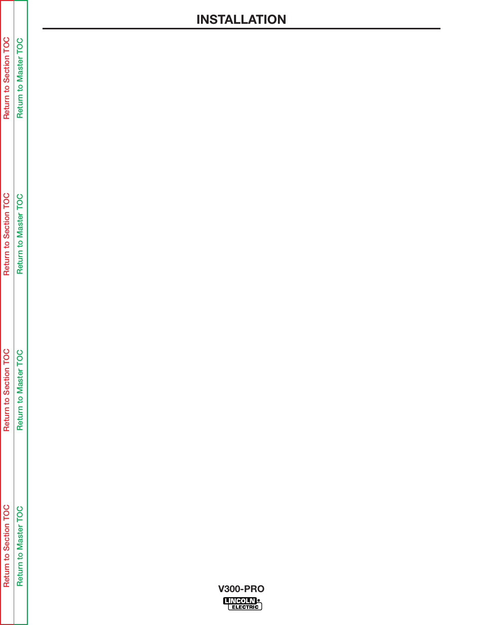 Installation | Lincoln Electric INVERTEC V300-PRO SVM105-B User Manual | Page 11 / 117