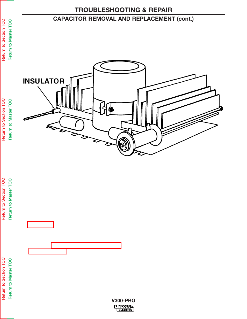 Troubleshooting & repair, Capacitor removal and replacement (cont.) | Lincoln Electric INVERTEC V300-PRO SVM105-B User Manual | Page 84 / 117