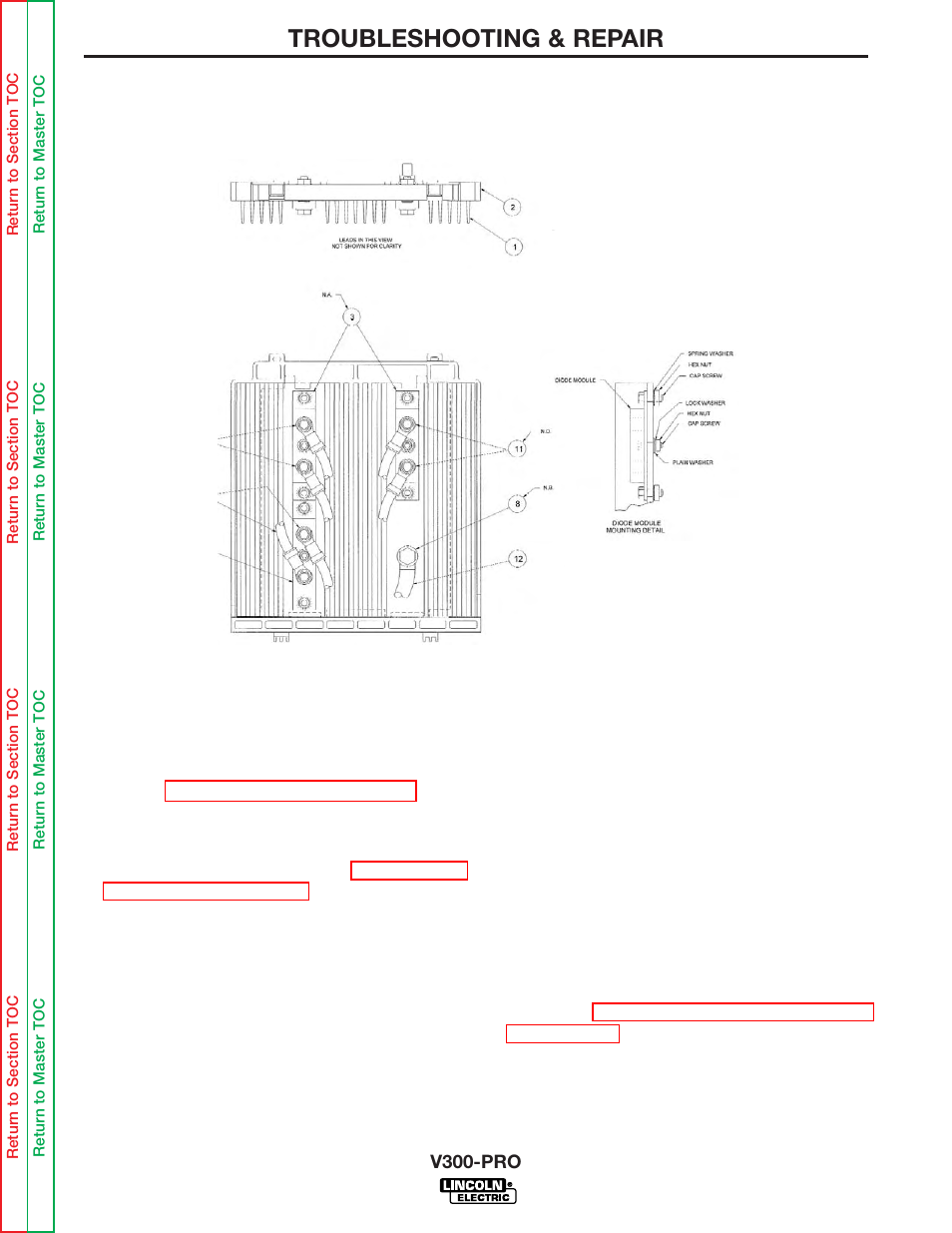 Troubleshooting & repair, Output diode replacement procedure (cont.) | Lincoln Electric INVERTEC V300-PRO SVM105-B User Manual | Page 91 / 117