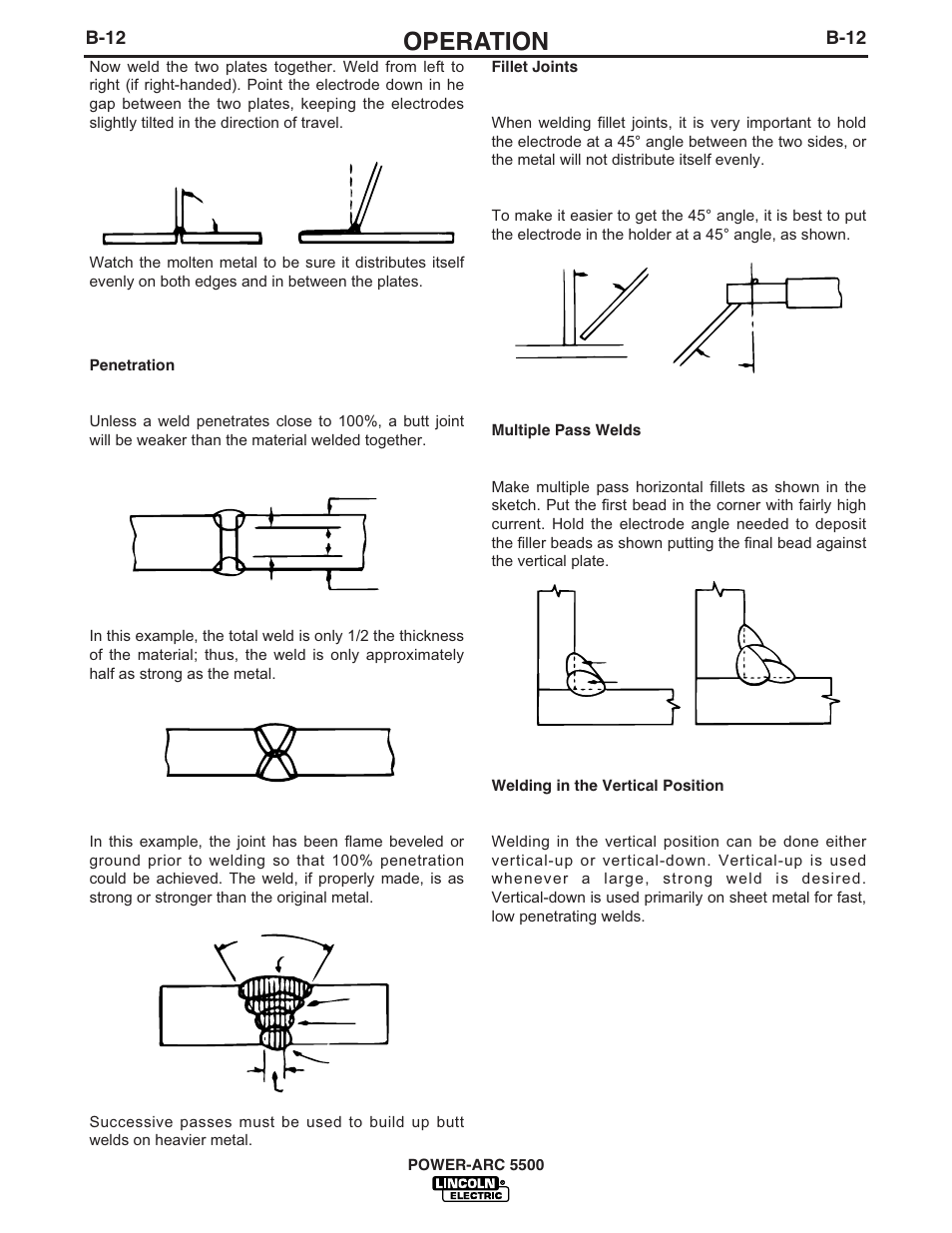 Operation | Lincoln Electric POWER-ARC IM871-A User Manual | Page 27 / 50