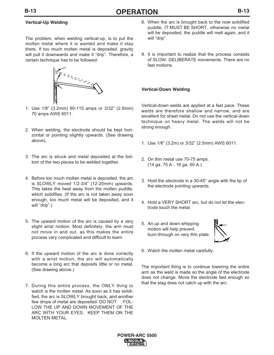Operation | Lincoln Electric POWER-ARC IM871-A User Manual | Page 28 / 50