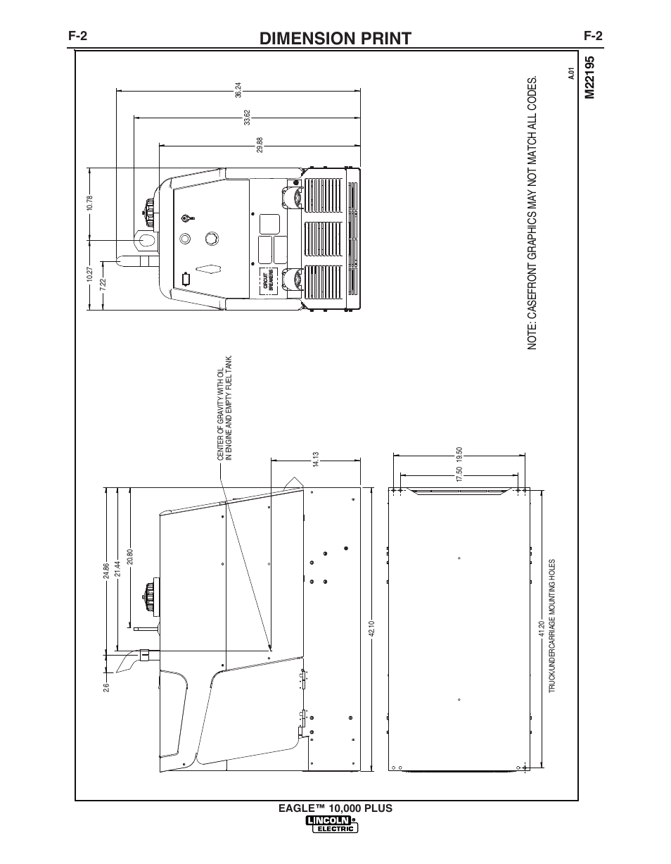 Dimension print | Lincoln Electric EAGLETM 10 User Manual | Page 31 / 36