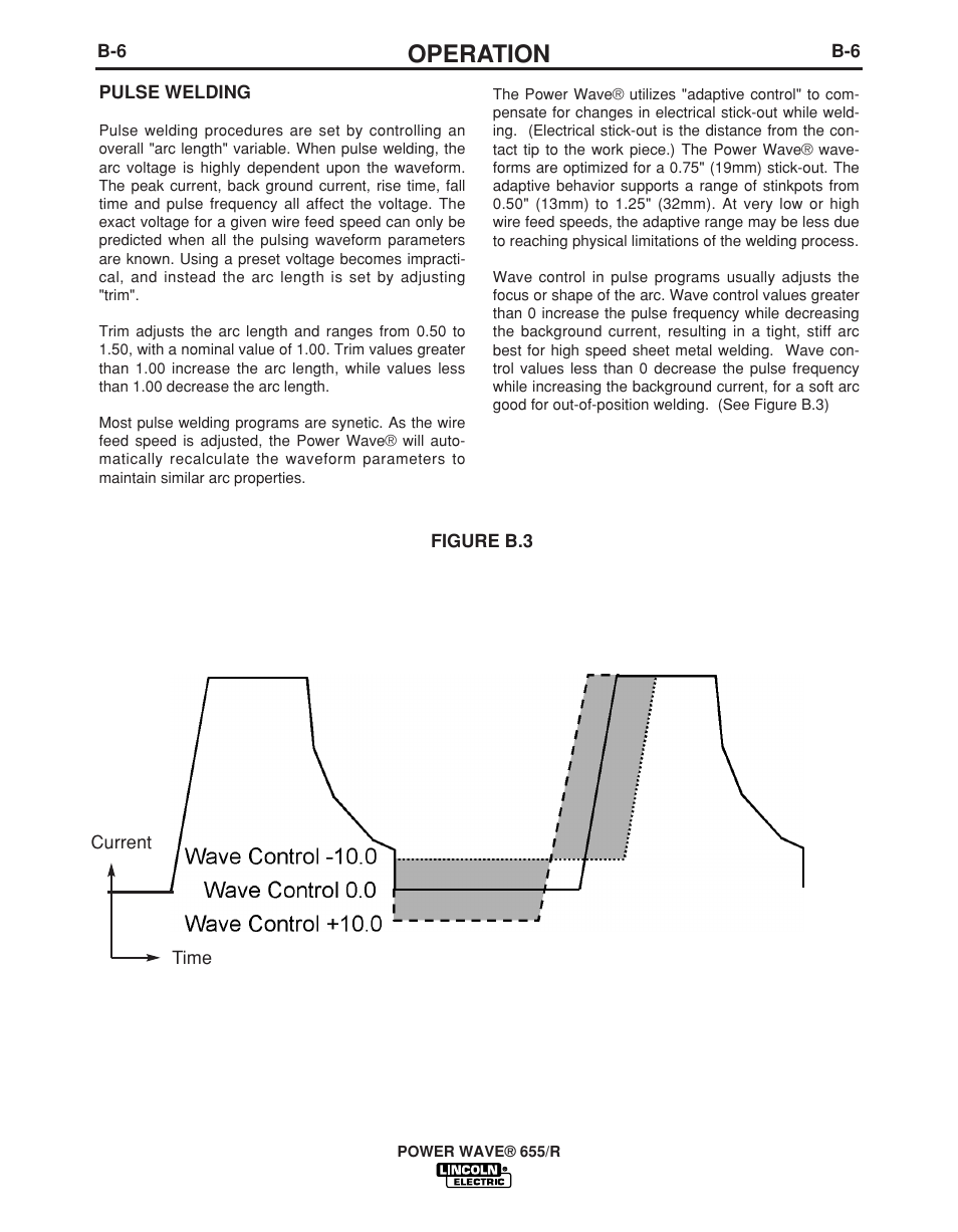 Operation | Lincoln Electric POWER WAVE IM713-B User Manual | Page 23 / 44