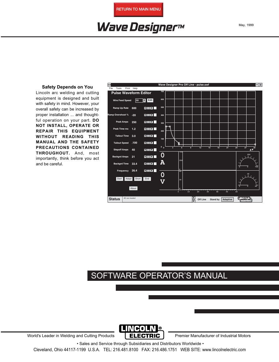 Lincoln Electric WAVE DESIGNER IM649 User Manual | 74 pages
