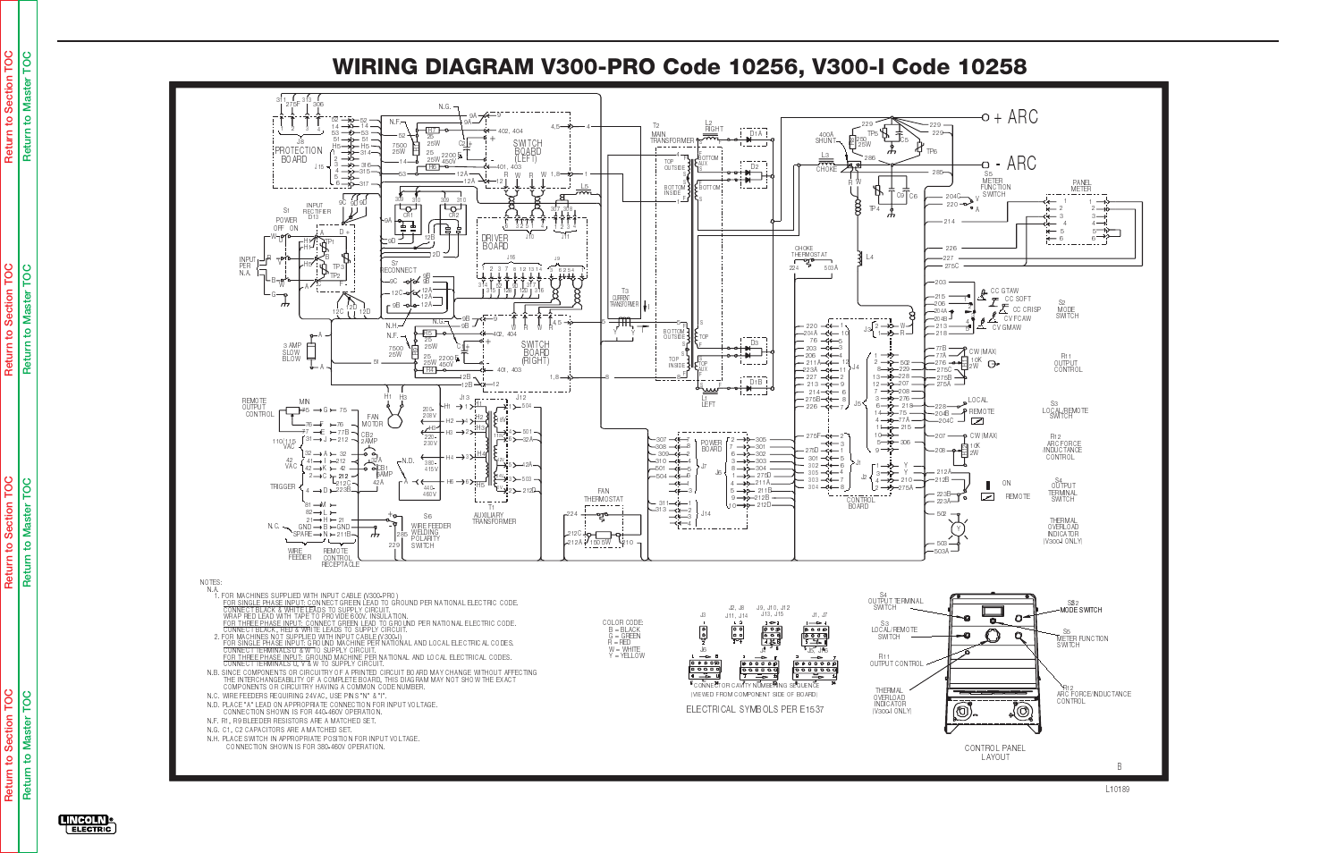 Electrical diagrams, V300-i | Lincoln Electric INVERTEC SVM101-B User Manual | Page 100 / 117
