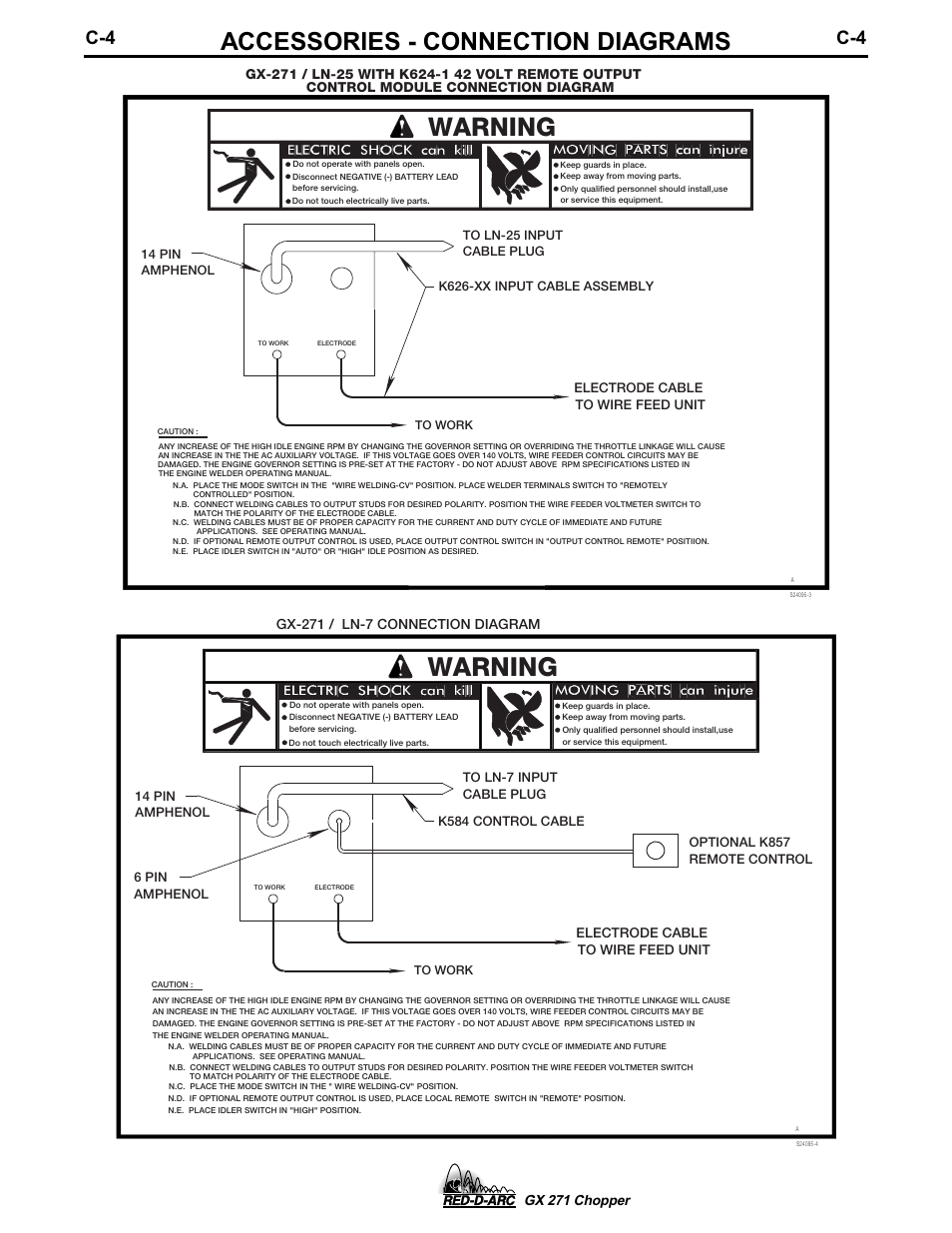 Accessories - connection diagrams, Gx 271 chopper | Lincoln Electric GX 271 User Manual | Page 30 / 47