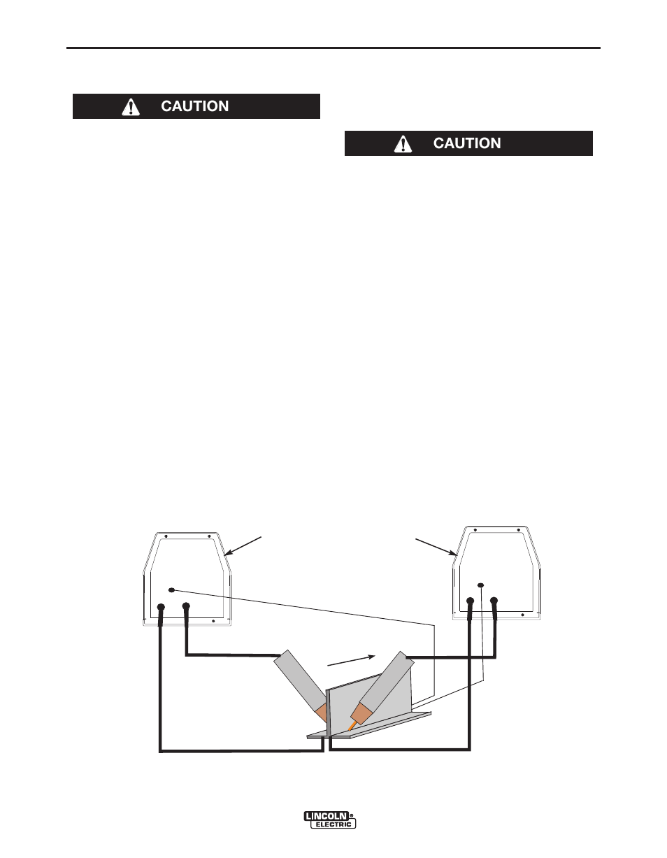 Installation, Control cable specifications, Welding with multiple power waves | Two power waves, Caution, Figure a.6 | Lincoln Electric POWER WAVE 405M IM917-A User Manual | Page 17 / 44