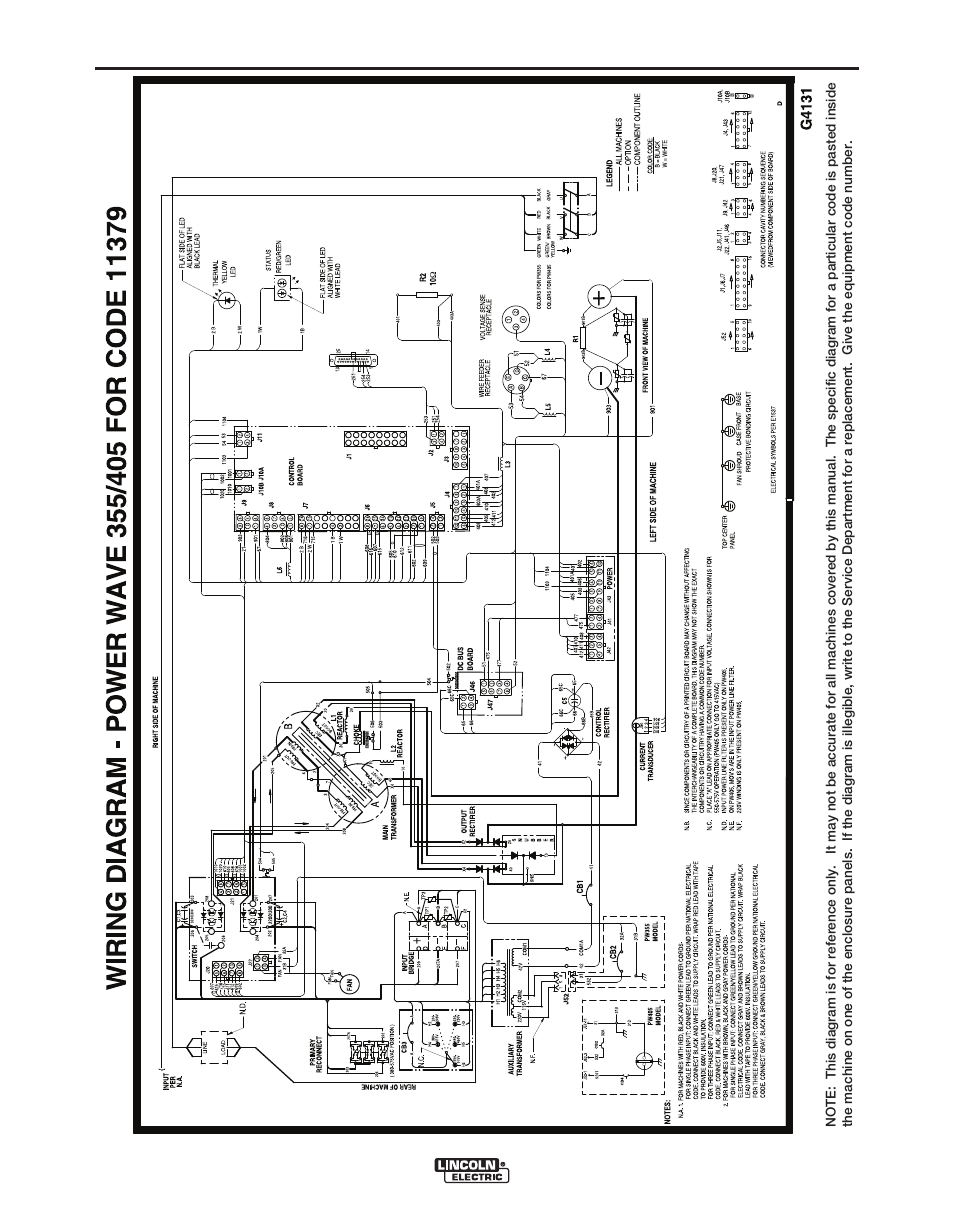 Wiring diagrams | Lincoln Electric POWER WAVE 405M IM917-A User Manual | Page 36 / 44