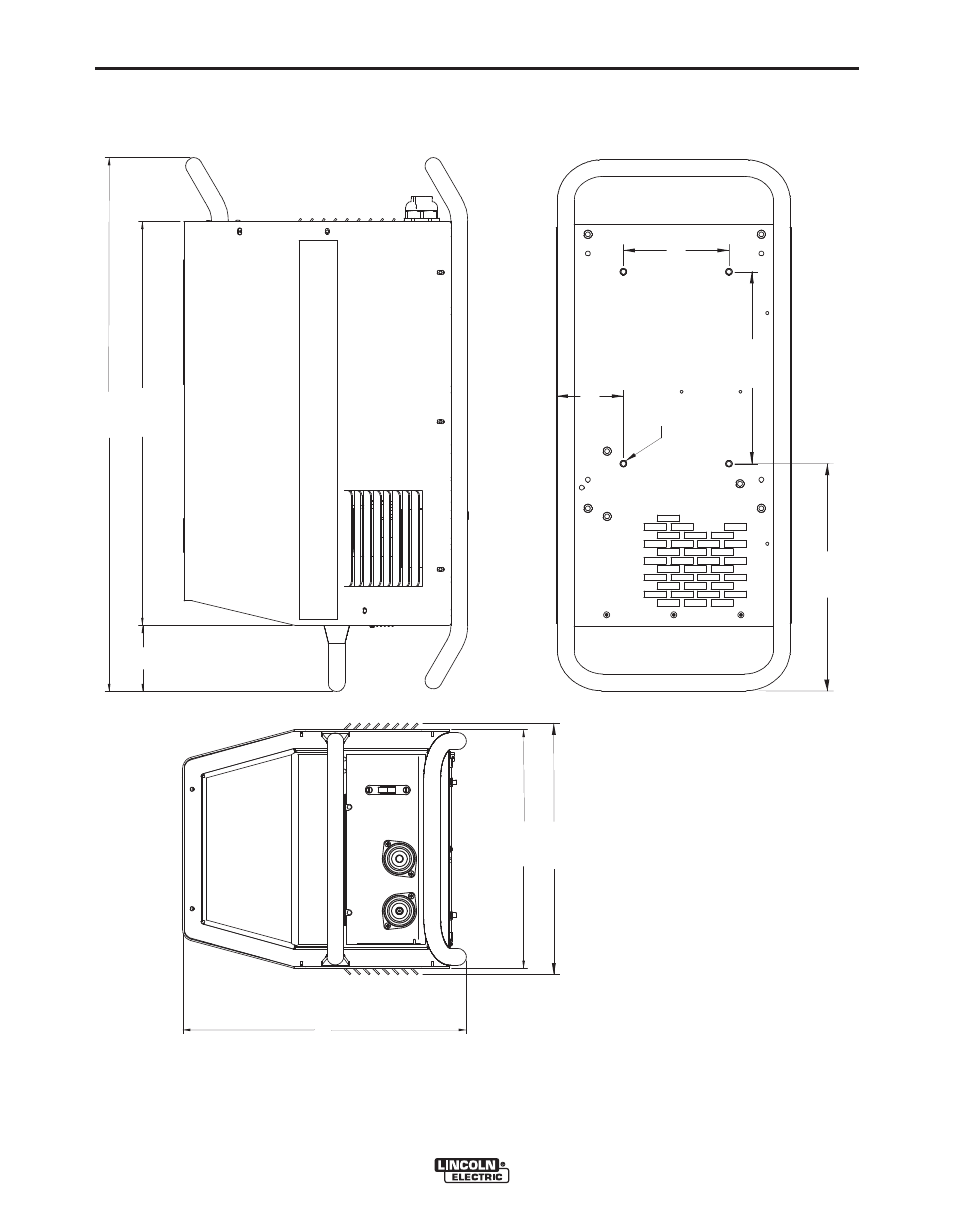 Dimension print | Lincoln Electric POWER WAVE 405M IM917-A User Manual | Page 39 / 44