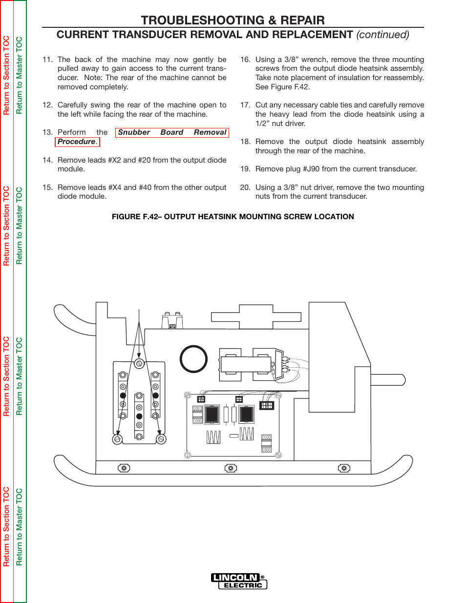 Troubleshooting & repair, 3/8" mounting bolts | Lincoln Electric INVERTEC SVM158-A User Manual | Page 140 / 167