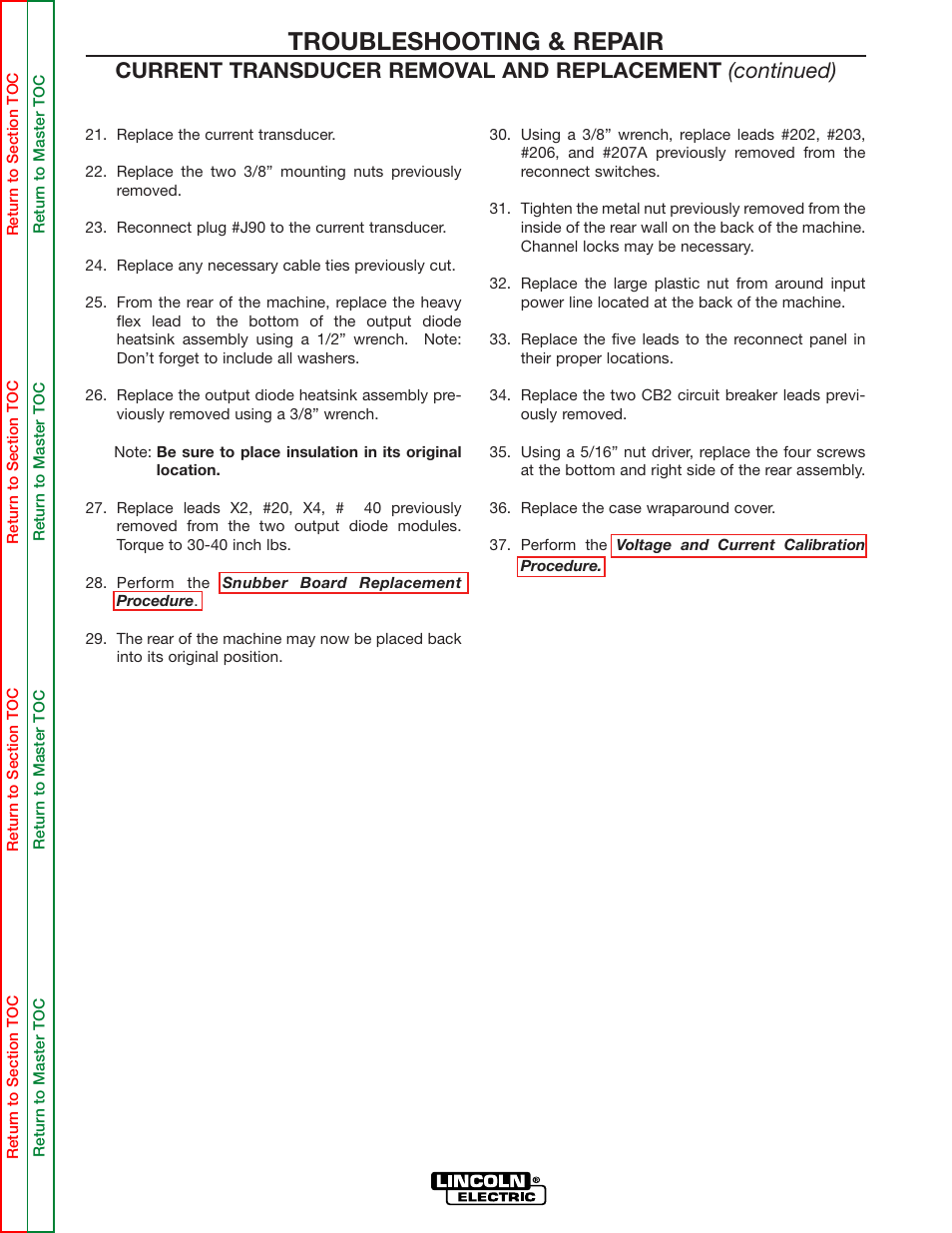 Troubleshooting & repair | Lincoln Electric INVERTEC SVM158-A User Manual | Page 141 / 167