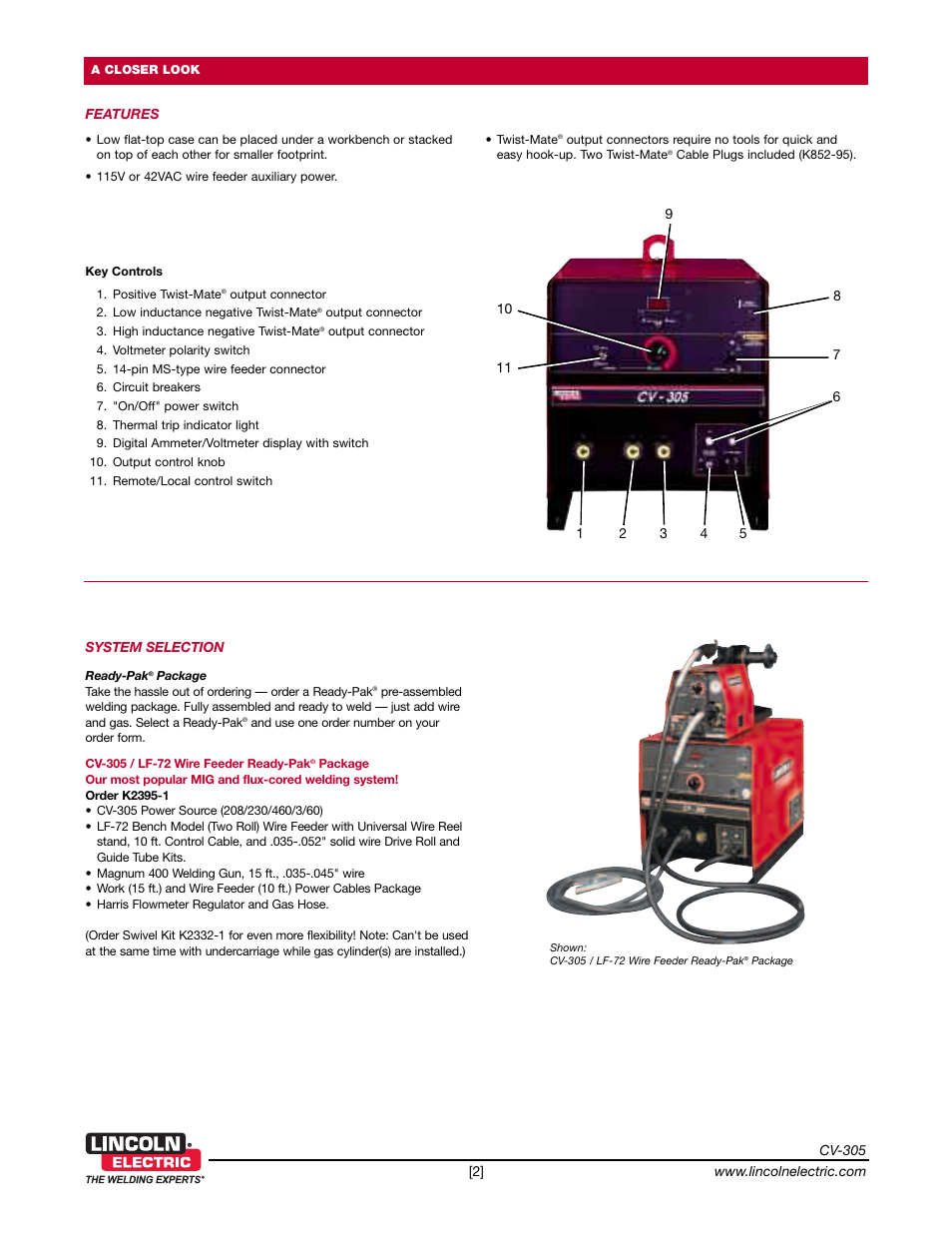 Lincoln Electric CV-305 User Manual | Page 2 / 4