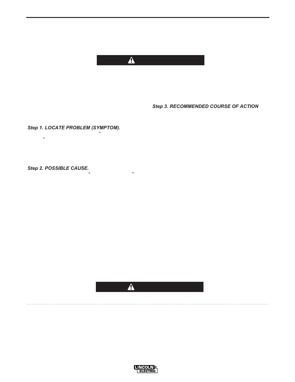 Troubleshooting, Caution, How to use troubleshooting guide | Warning | Lincoln Electric INVERTEC IM904 User Manual | Page 24 / 38