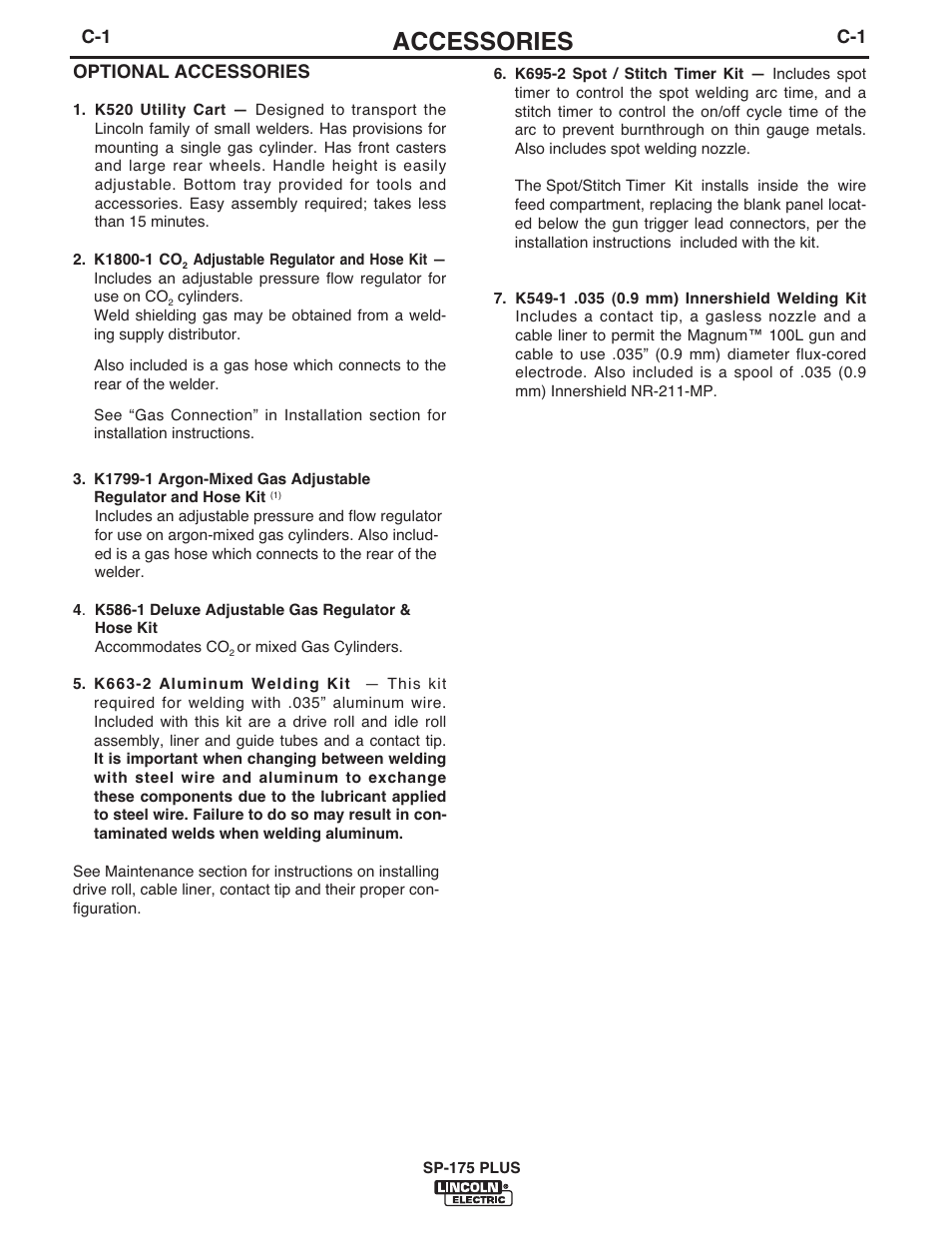 Accessories | Lincoln Electric IM610-A User Manual | Page 33 / 49