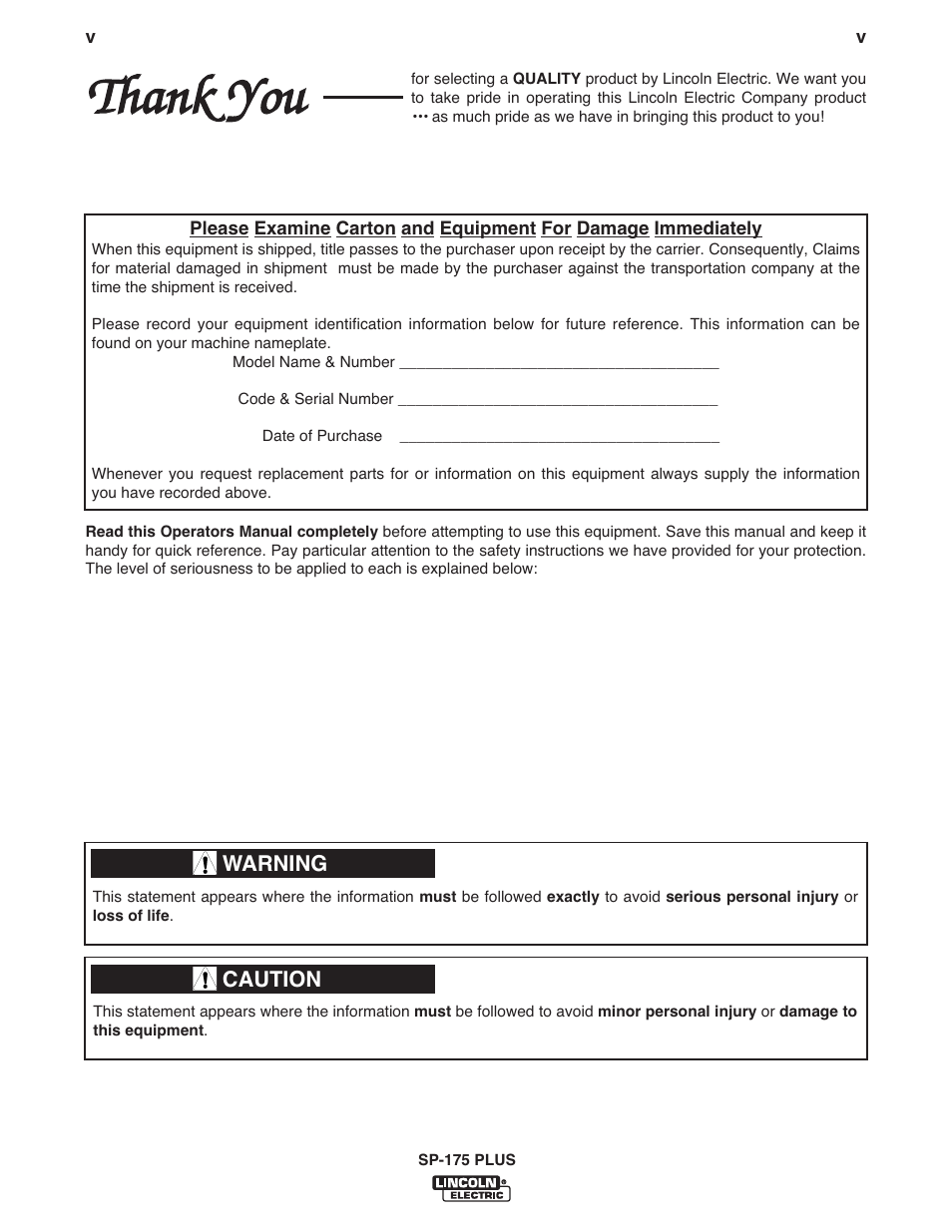 Lincoln Electric IM610-A User Manual | Page 6 / 49