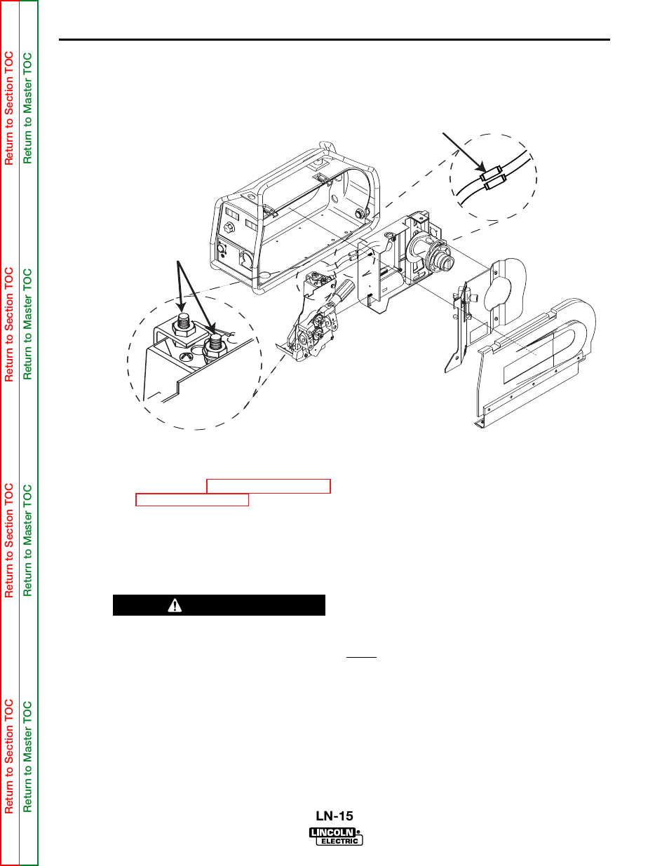 Troubleshooting and repair, Contactor test (continued), Caution | Lincoln Electric LN-15 WIRE FEEDER SVM166-A User Manual | Page 56 / 93