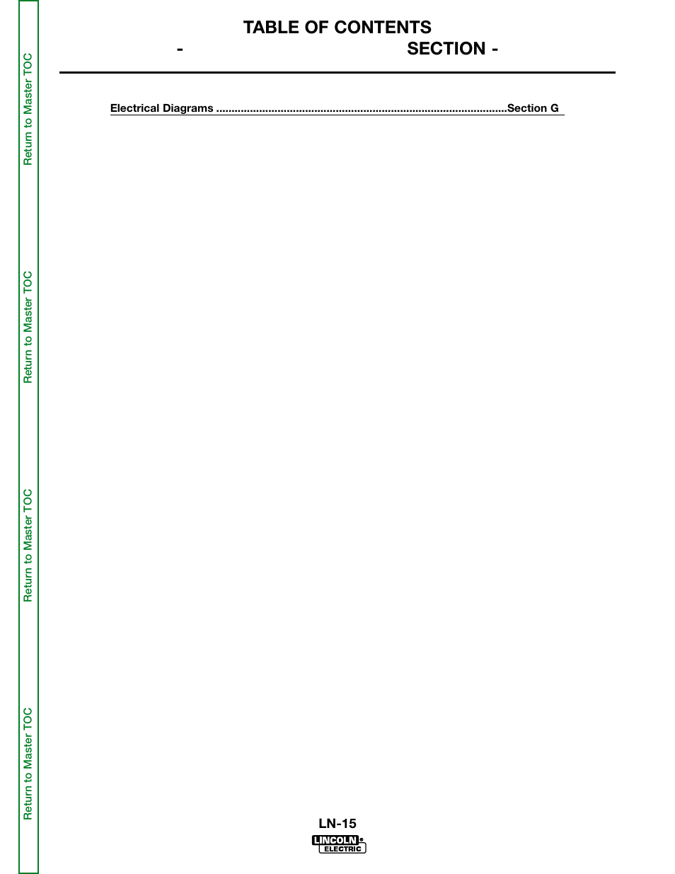 Section g - electrical diagrams | Lincoln Electric LN-15 WIRE FEEDER SVM166-A User Manual | Page 83 / 93