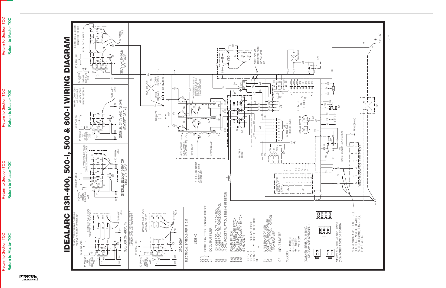 Electrical diagrams | Lincoln Electric IDEALARC R3R-500 User Manual | Page 103 / 108