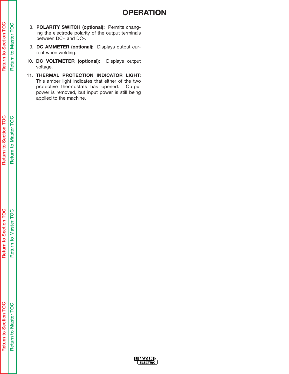 Operation | Lincoln Electric IDEALARC R3R-500 User Manual | Page 21 / 108