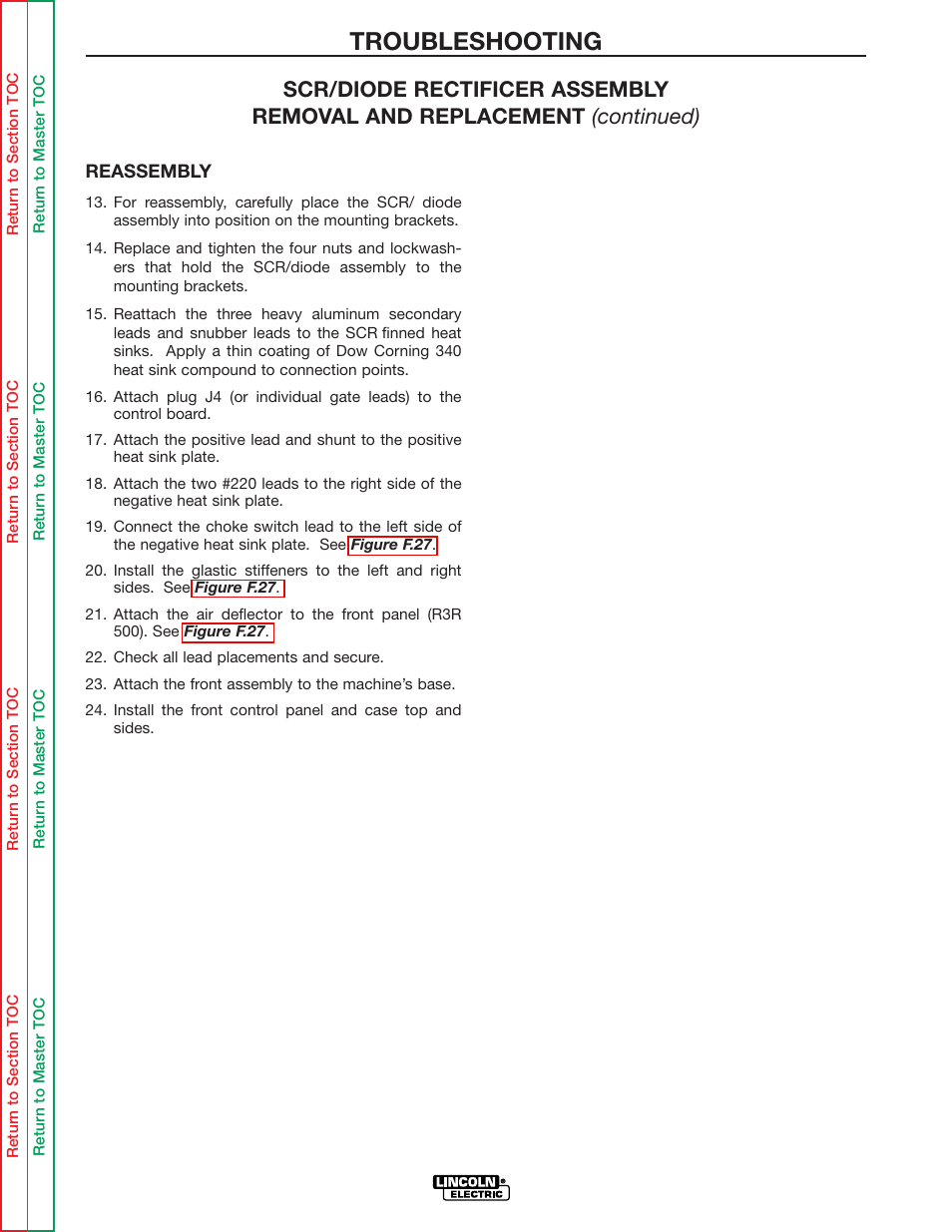 Troubleshooting | Lincoln Electric IDEALARC R3R-500 User Manual | Page 79 / 108