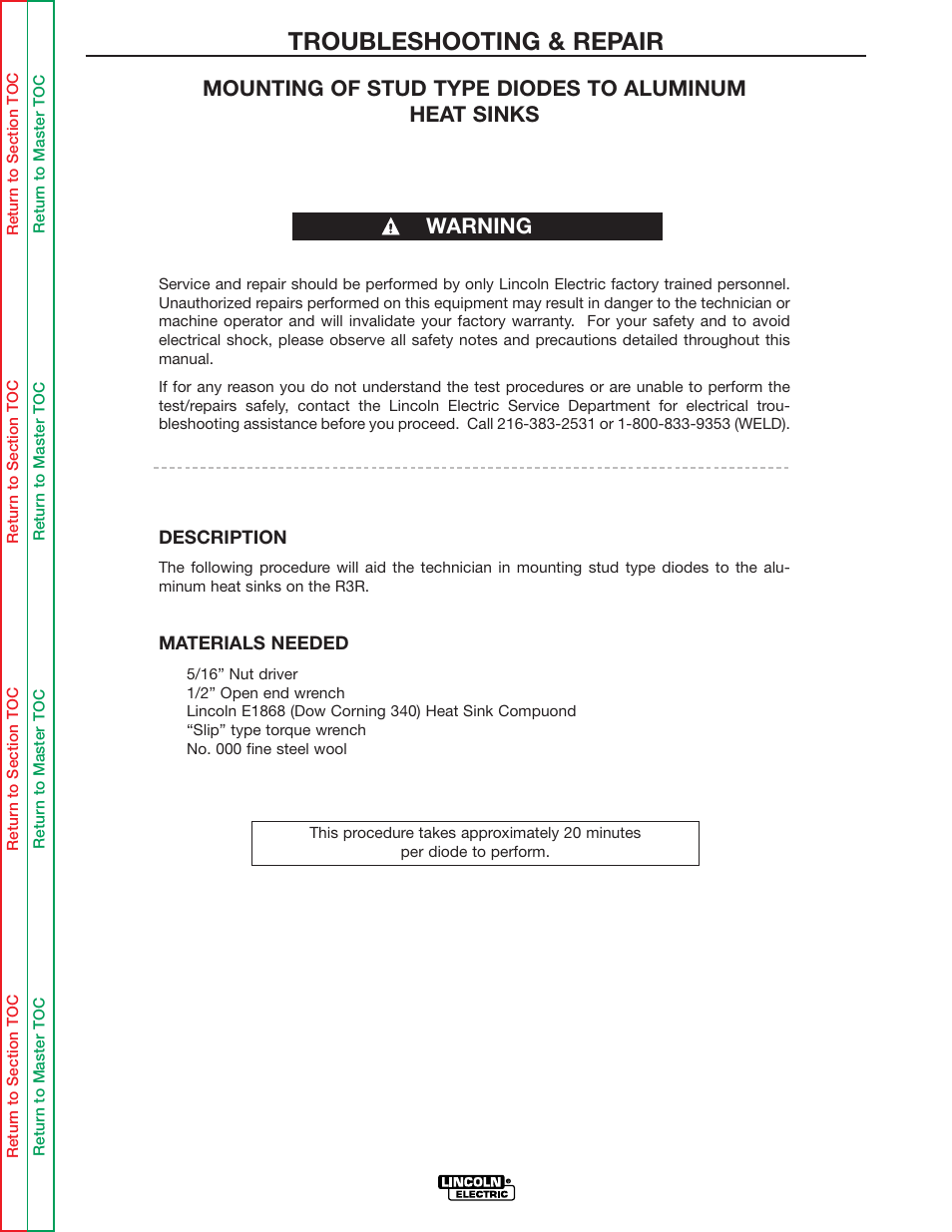 Troubleshooting & repair | Lincoln Electric IDEALARC R3R-500 User Manual | Page 86 / 108
