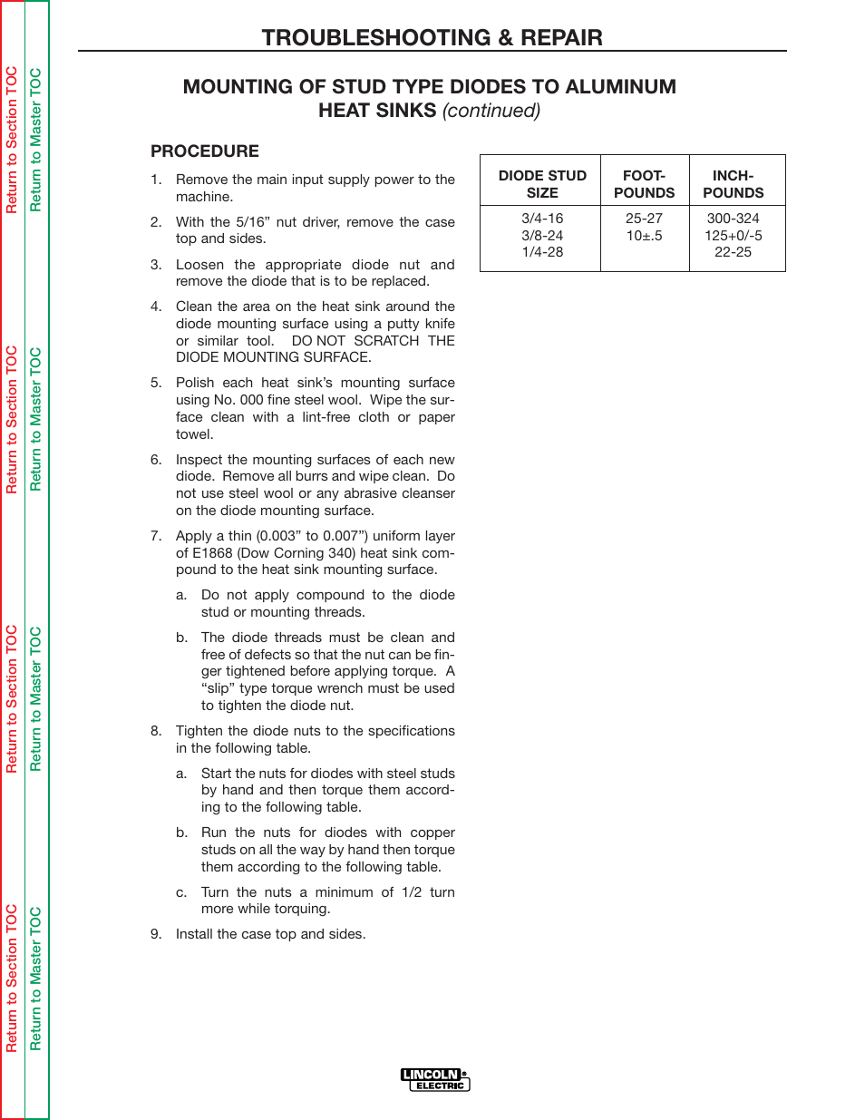 Troubleshooting & repair | Lincoln Electric IDEALARC R3R-500 User Manual | Page 87 / 108