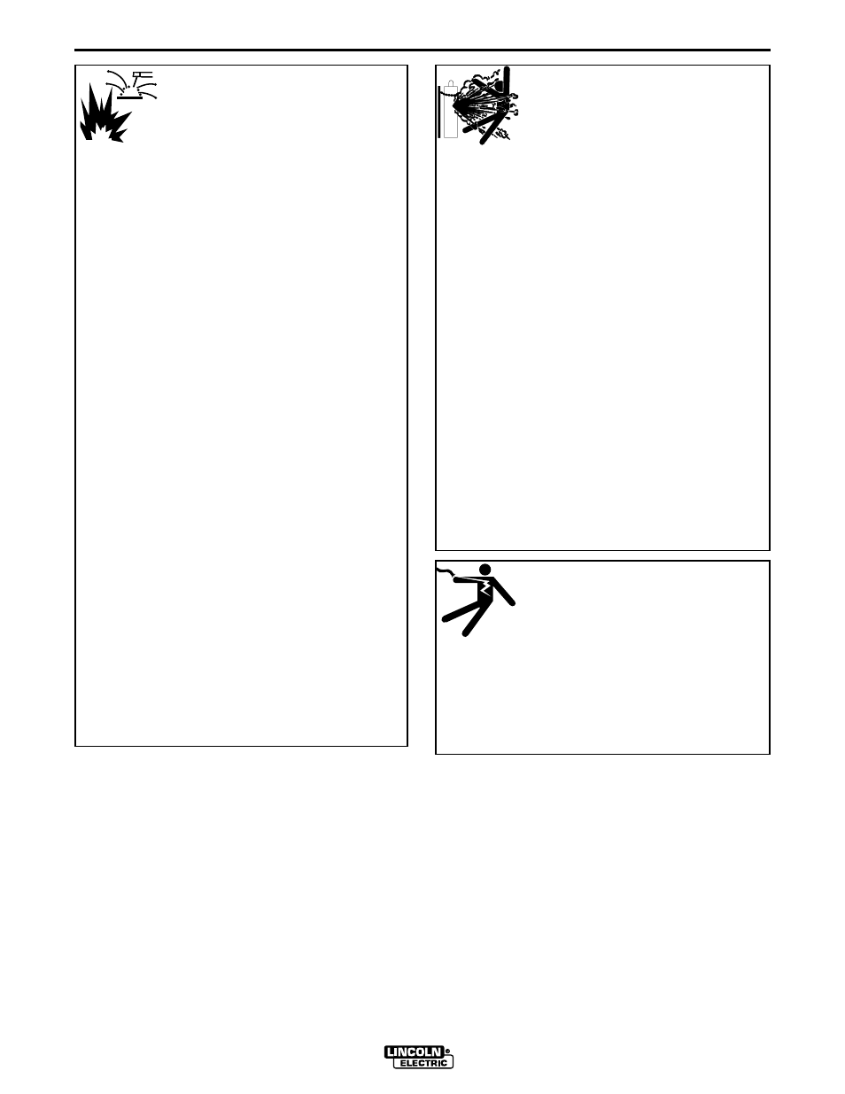 Safety, For electrically powered equipment, Cylinder may explode if damaged | Welding sparks can cause fire or explosion | Lincoln Electric DEMO ZONE IM709 User Manual | Page 4 / 22