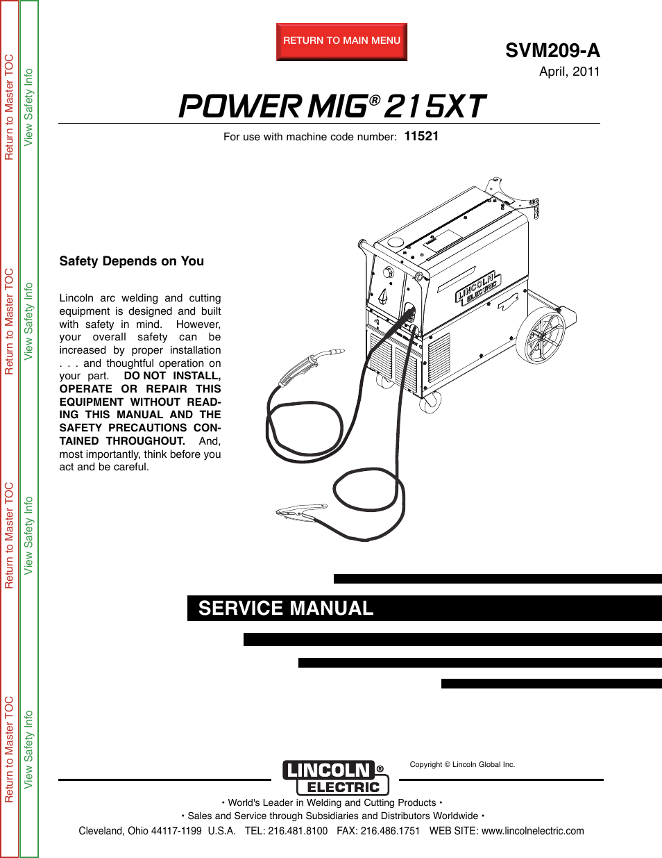 Lincoln Electric POWER MIG 11521 User Manual | 97 pages