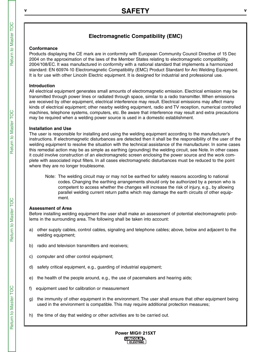 Safety | Lincoln Electric POWER MIG 11521 User Manual | Page 6 / 97