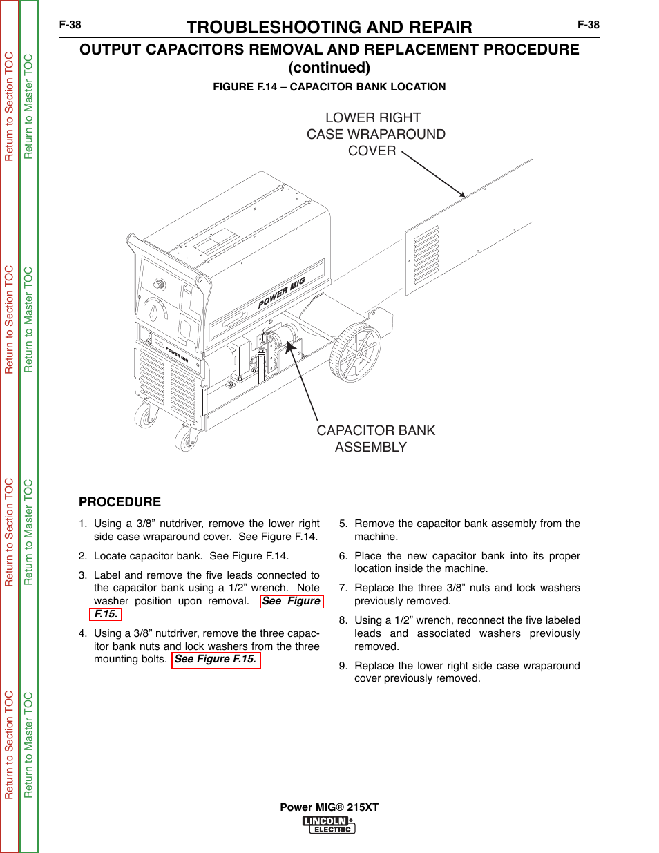Troubleshooting and repair | Lincoln Electric POWER MIG 11521 User Manual | Page 76 / 97