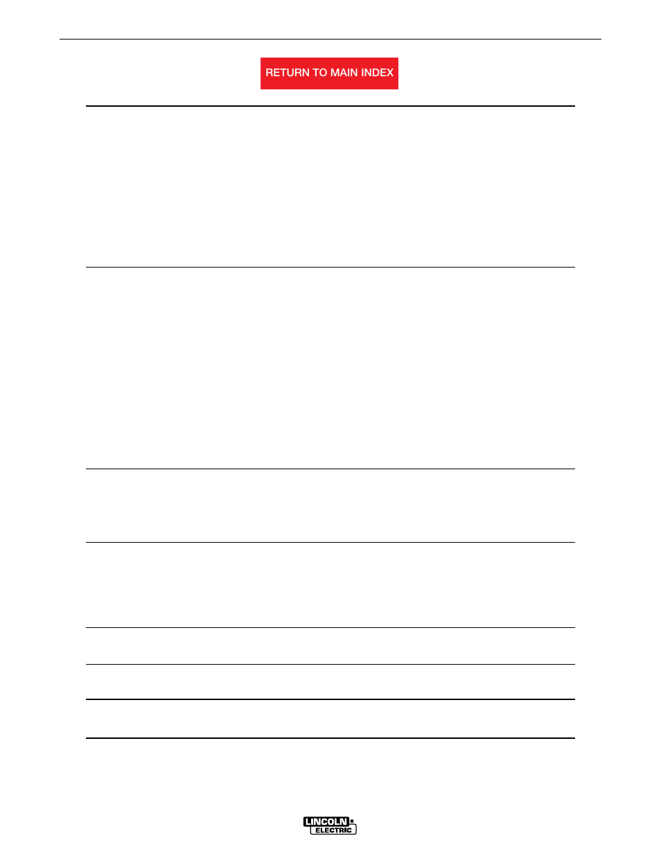 Master toc, Retur, N to master toc | Lincoln Electric LN-9 SVM127-A User Manual | Page 6 / 135