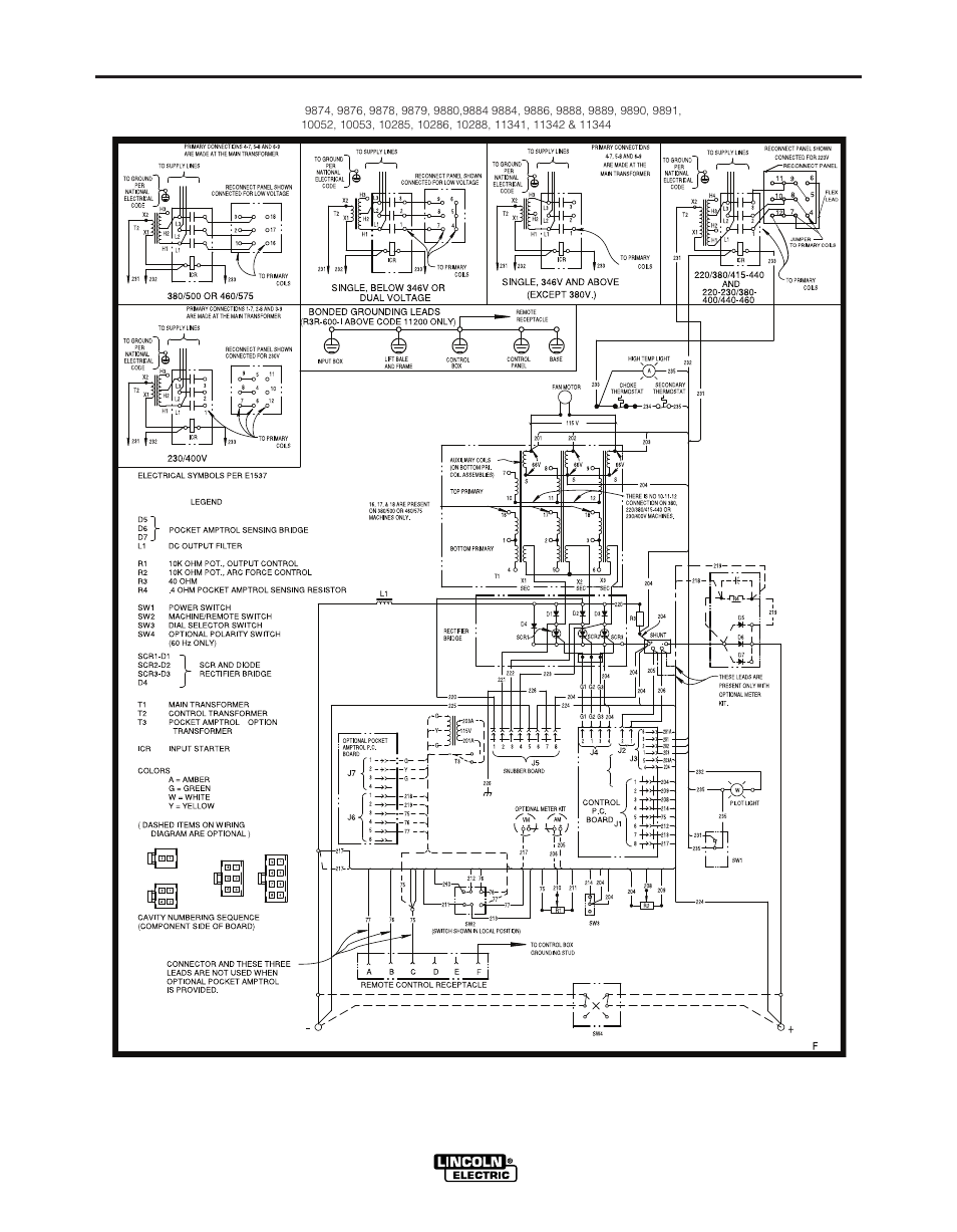 Wiring diagrams | Lincoln Electric IDEALARC R3R-300 User Manual | Page 23 / 32