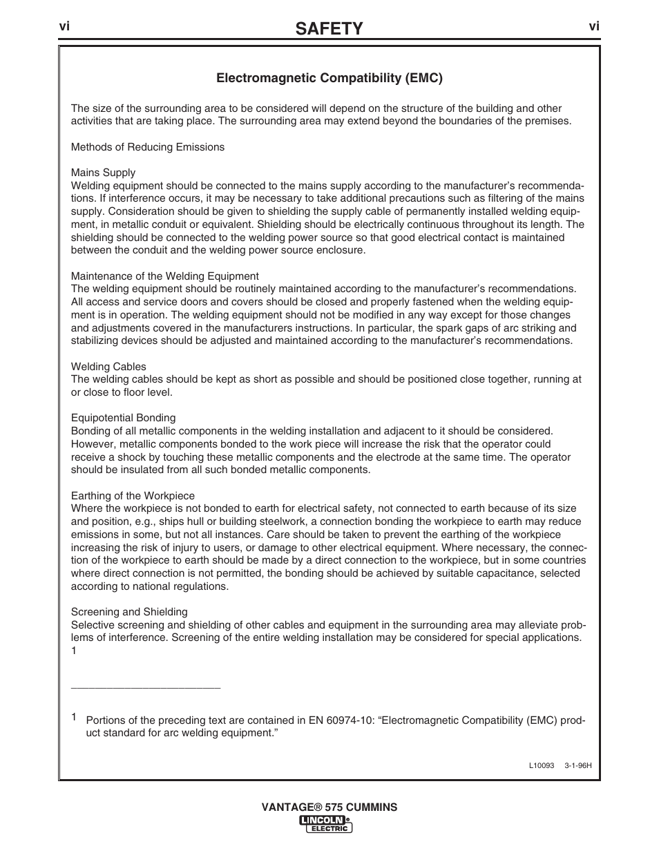 Safety | Lincoln Electric VANTAGE IM10044 User Manual | Page 7 / 53