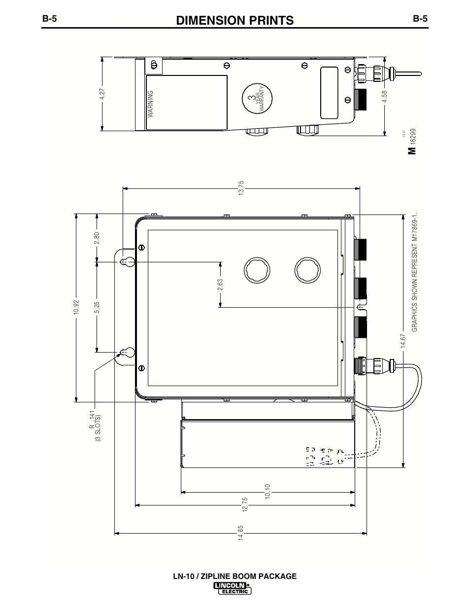 Dimension prints, Contr ol bo x dimension print | Lincoln Electric ZIPLINE IM596-2A User Manual | Page 17 / 24