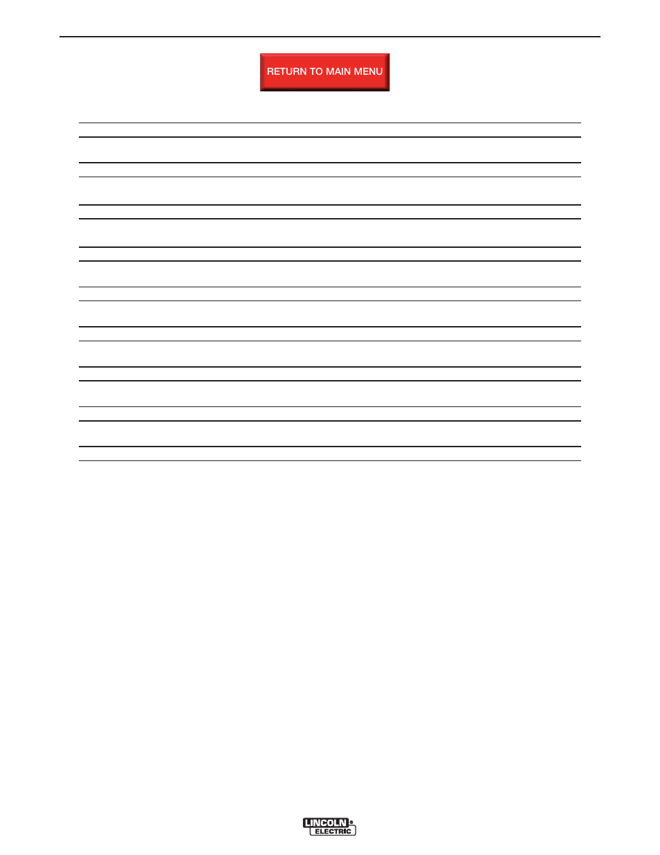 Master table of contents, Retur, Master | Lincoln Electric POWER FEED SVM185-A User Manual | Page 8 / 108