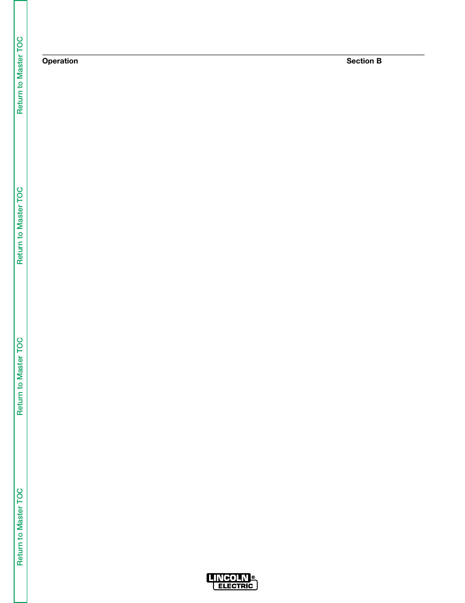 Section b operations | Lincoln Electric IDEALARC SVM136-A User Manual | Page 15 / 102