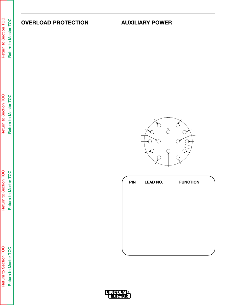 Operation, Overload protection, Auxiliary power | Lincoln Electric IDEALARC SVM136-A User Manual | Page 21 / 102