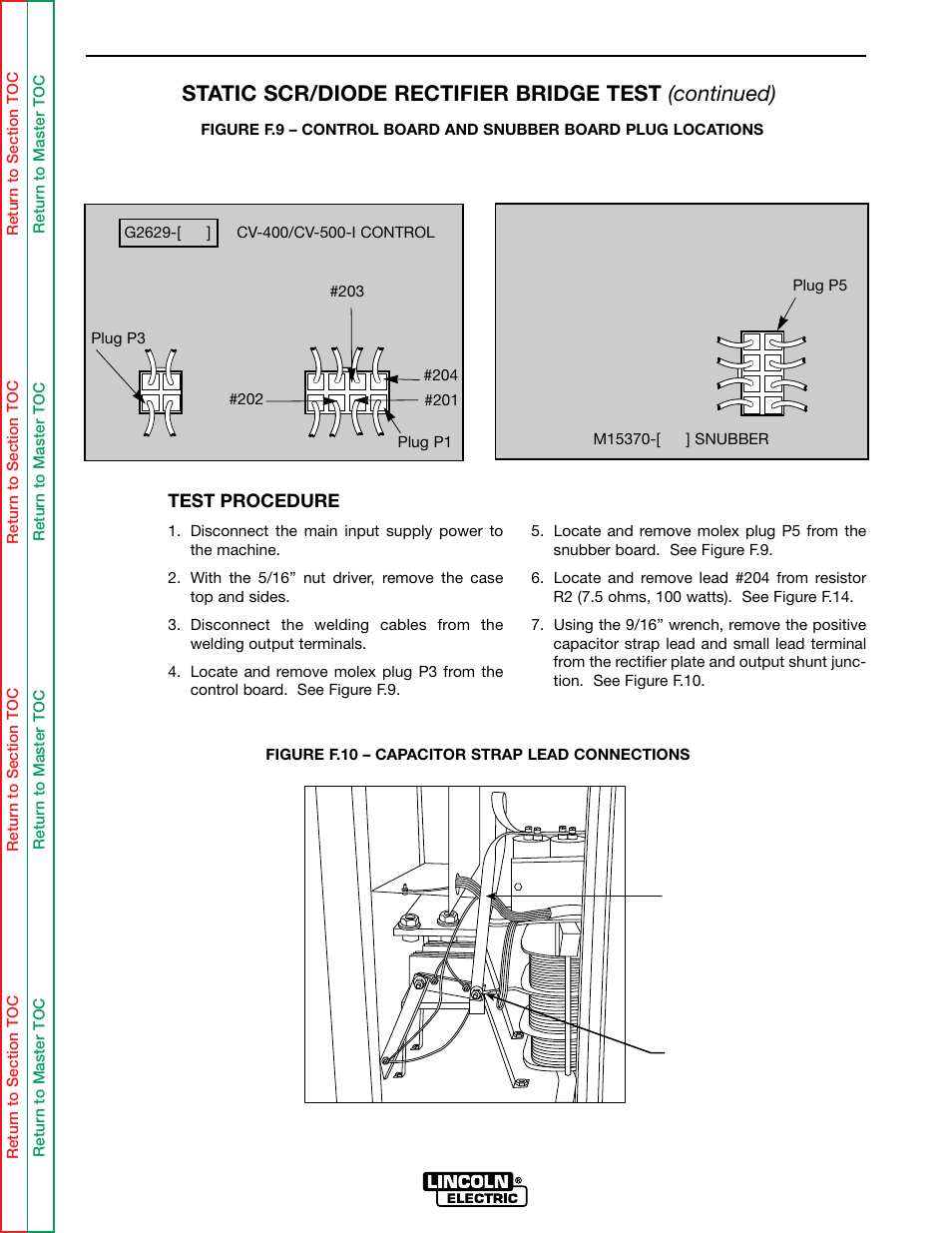 Troubleshooting & repair, Static scr/diode rectifier bridge test (continued) | Lincoln Electric IDEALARC SVM136-A User Manual | Page 62 / 102