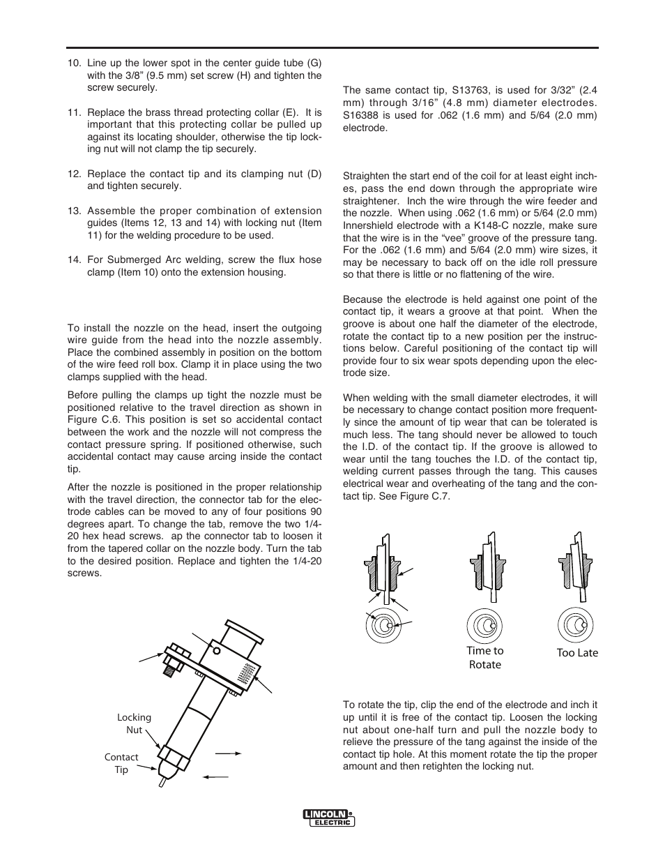 Accessories, K148 nozzle installation, Operation | Loading of wire | Lincoln Electric MAXSA IM10024 User Manual | Page 27 / 45