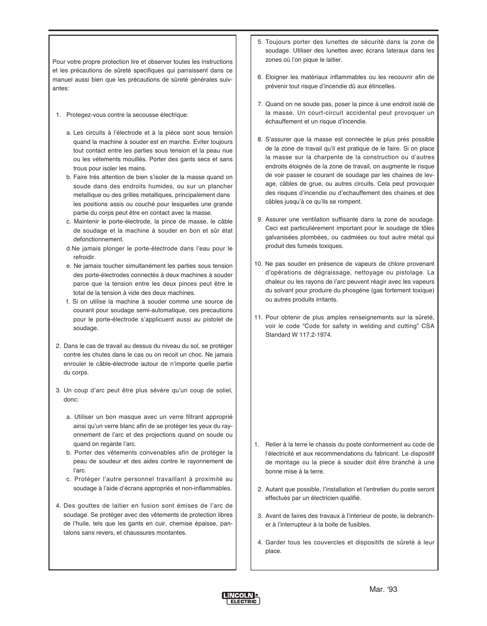 Safety, Précautions de sûreté | Lincoln Electric MAXSA IM10024 User Manual | Page 5 / 45