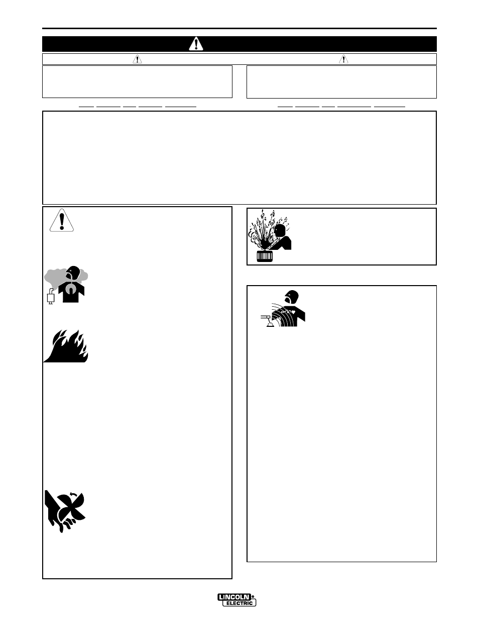 Warning, Safety, For engine powered equipment | Electric and magnetic fields may be dangerous | Lincoln Electric IM581 User Manual | Page 2 / 34