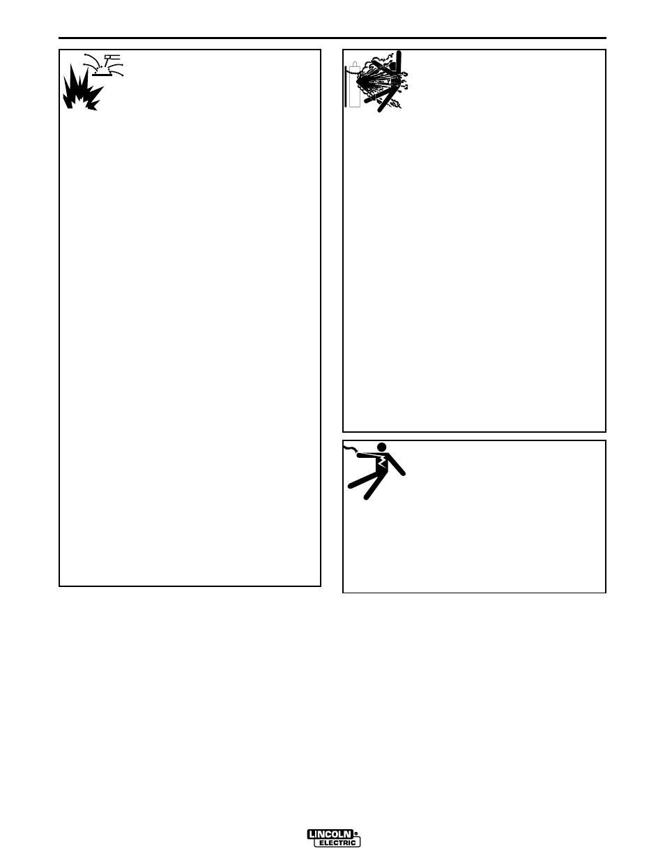 Safety, For electrically powered equipment, Cylinder may explode if damaged | Welding sparks can cause fire or explosion | Lincoln Electric IM581 User Manual | Page 4 / 34