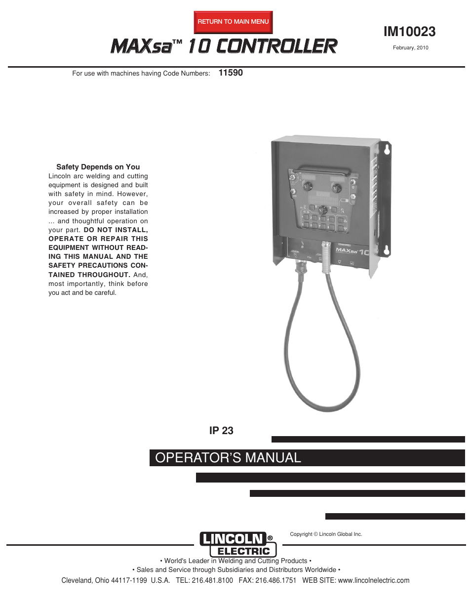 Lincoln Electric IM10023 User Manual | 48 pages