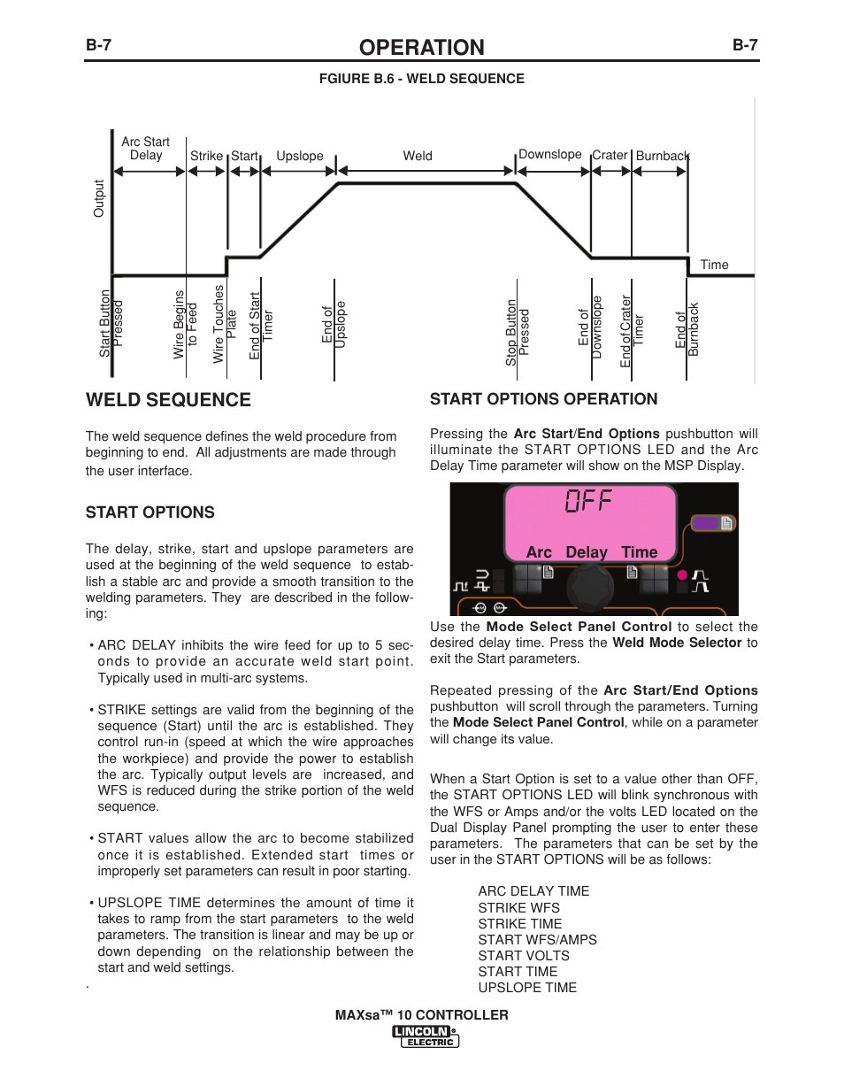 Operation, Weld sequence | Lincoln Electric IM10023 User Manual | Page 22 / 48